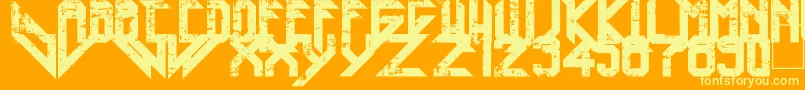 Шрифт Heavy Metal Blight – жёлтые шрифты на оранжевом фоне