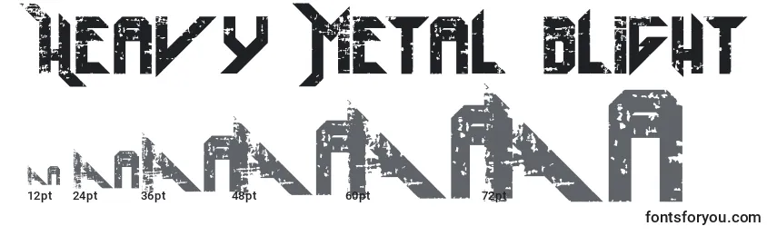 Größen der Schriftart Heavy Metal Blight