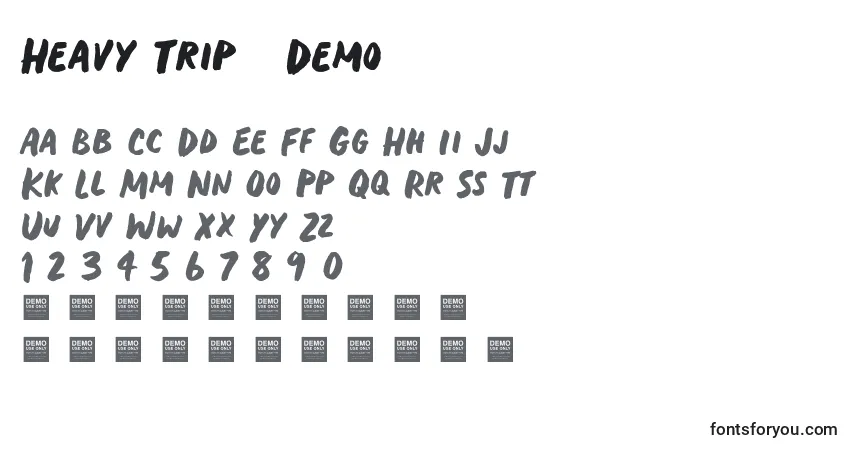 Schriftart Heavy Trip   Demo – Alphabet, Zahlen, spezielle Symbole