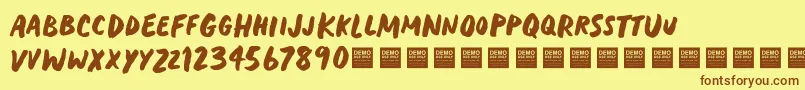 Heavy Trip   Demo Font – Brown Fonts on Yellow Background