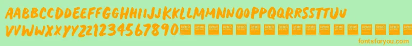 Heavy Trip   Demo Font – Orange Fonts on Green Background
