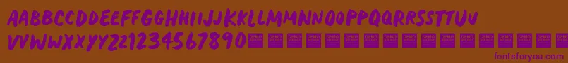 Heavy Trip   Demo-Schriftart – Violette Schriften auf braunem Hintergrund