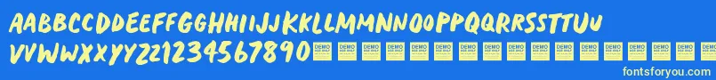 Heavy Trip   Demo Font – Yellow Fonts on Blue Background