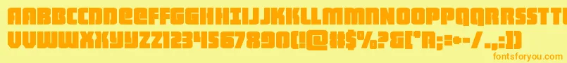 heavyfalcon-Schriftart – Orangefarbene Schriften auf gelbem Hintergrund