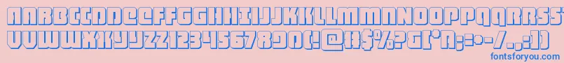 フォントheavyfalcon3d – ピンクの背景に青い文字