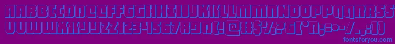 heavyfalcon3d Font – Blue Fonts on Purple Background