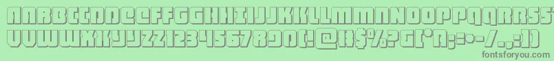 heavyfalcon3d-Schriftart – Graue Schriften auf grünem Hintergrund