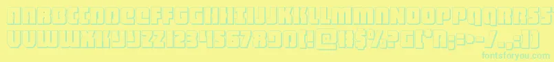 Czcionka heavyfalcon3d – zielone czcionki na żółtym tle