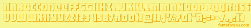 Fonte heavyfalcon3d – fontes laranjas em um fundo amarelo