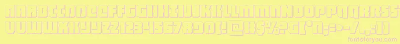 heavyfalcon3d-Schriftart – Rosa Schriften auf gelbem Hintergrund