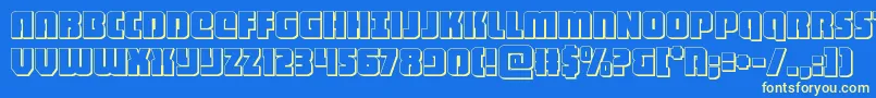 heavyfalcon3d Font – Yellow Fonts on Blue Background