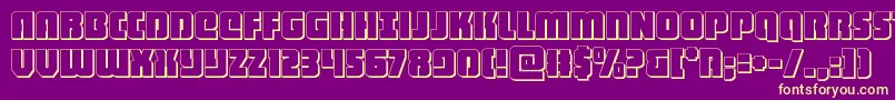 heavyfalcon3d Font – Yellow Fonts on Purple Background