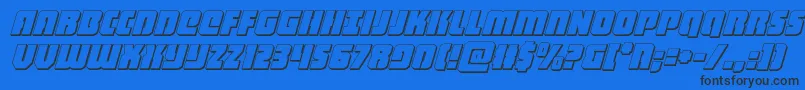 heavyfalcon3dital Font – Black Fonts on Blue Background