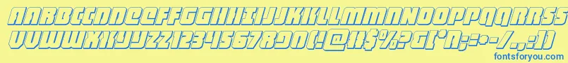 heavyfalcon3dital Font – Blue Fonts on Yellow Background