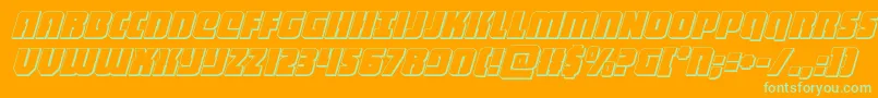 heavyfalcon3dital Font – Green Fonts on Orange Background