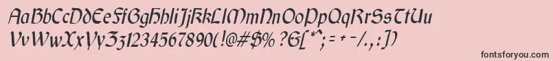 フォントGaeliccondensedItalic – ピンクの背景に黒い文字