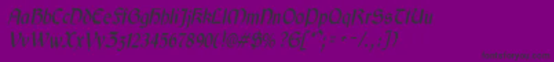 GaeliccondensedItalic-Schriftart – Schwarze Schriften auf violettem Hintergrund