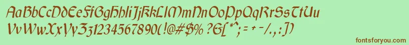 GaeliccondensedItalic Font – Brown Fonts on Green Background