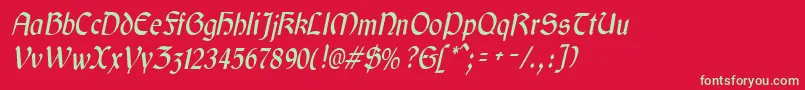 GaeliccondensedItalic Font – Green Fonts on Red Background