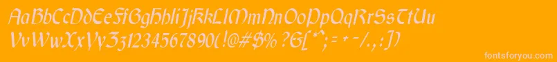 GaeliccondensedItalic Font – Pink Fonts on Orange Background