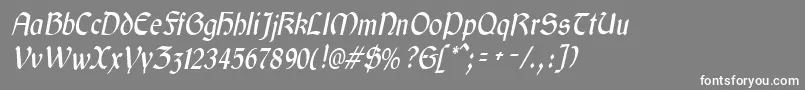 フォントGaeliccondensedItalic – 灰色の背景に白い文字