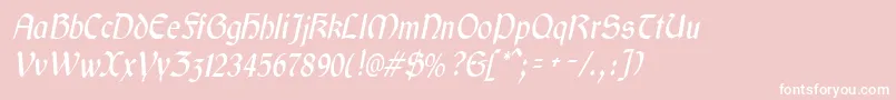 GaeliccondensedItalic Font – White Fonts on Pink Background