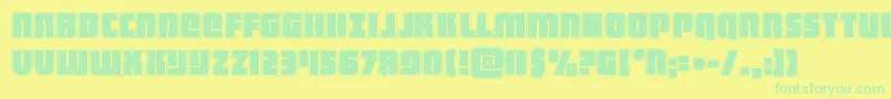 Czcionka heavyfalconacad – zielone czcionki na żółtym tle