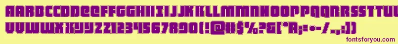 heavyfalconacad Font – Purple Fonts on Yellow Background