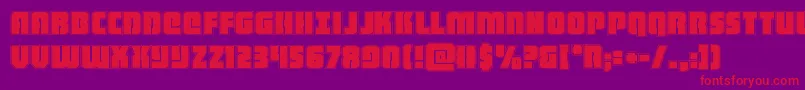 heavyfalconacad-Schriftart – Rote Schriften auf violettem Hintergrund
