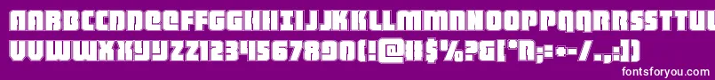 heavyfalconacad-Schriftart – Weiße Schriften auf violettem Hintergrund