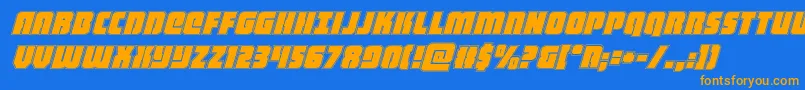 heavyfalconacadital Font – Orange Fonts on Blue Background