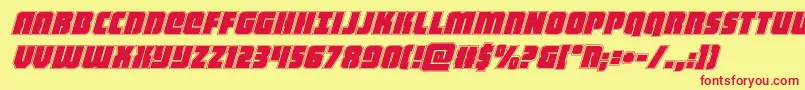 heavyfalconacadital Font – Red Fonts on Yellow Background