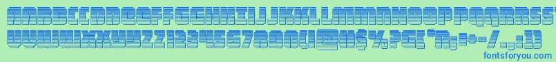 heavyfalconchrome Font – Blue Fonts on Green Background