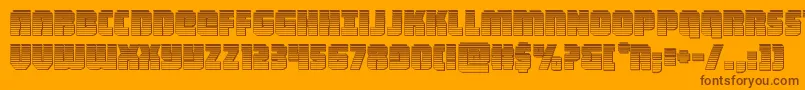 heavyfalconchrome Font – Brown Fonts on Orange Background