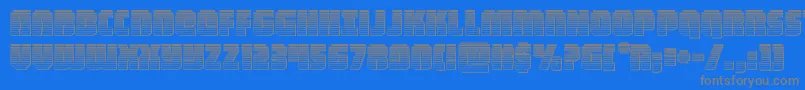 heavyfalconchrome Font – Gray Fonts on Blue Background