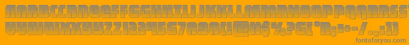 heavyfalconchrome Font – Gray Fonts on Orange Background