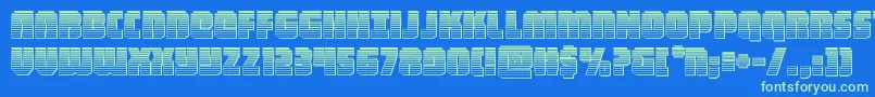 heavyfalconchrome Font – Green Fonts on Blue Background