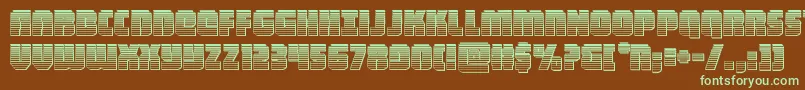 heavyfalconchrome-fontti – vihreät fontit ruskealla taustalla