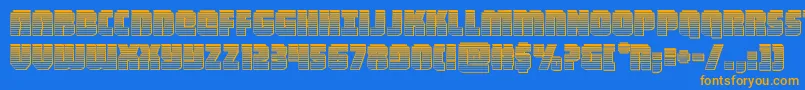 heavyfalconchrome Font – Orange Fonts on Blue Background