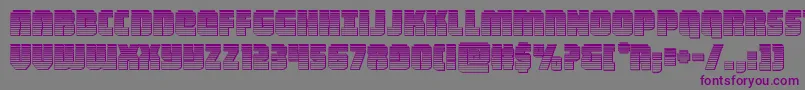 フォントheavyfalconchrome – 紫色のフォント、灰色の背景