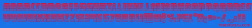 heavyfalconchrome Font – Red Fonts on Blue Background