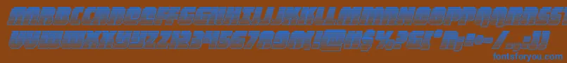 heavyfalconchromeital Font – Blue Fonts on Brown Background