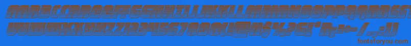 heavyfalconchromeital Font – Brown Fonts on Blue Background