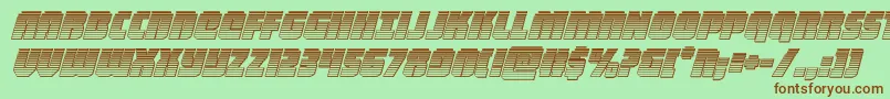 heavyfalconchromeital-Schriftart – Braune Schriften auf grünem Hintergrund