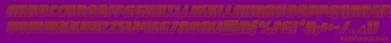 heavyfalconchromeital Font – Brown Fonts on Purple Background