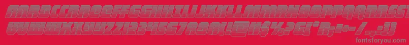 フォントheavyfalconchromeital – 赤い背景に灰色の文字