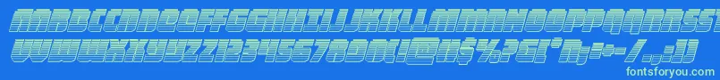 heavyfalconchromeital Font – Green Fonts on Blue Background