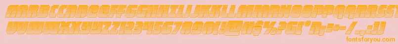 heavyfalconchromeital-Schriftart – Orangefarbene Schriften auf rosa Hintergrund