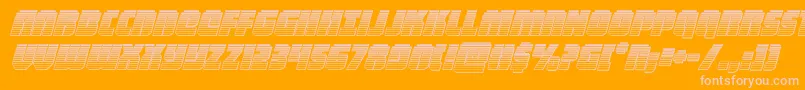 フォントheavyfalconchromeital – オレンジの背景にピンクのフォント