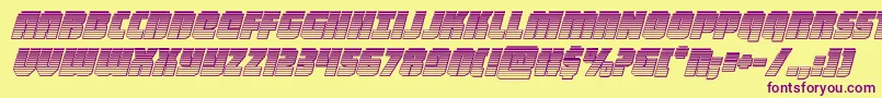 heavyfalconchromeital Font – Purple Fonts on Yellow Background
